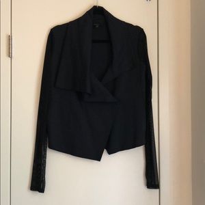 alala draped jacket with mesh sleeves